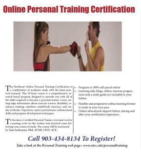 Personal Training Certification Program Available Online!