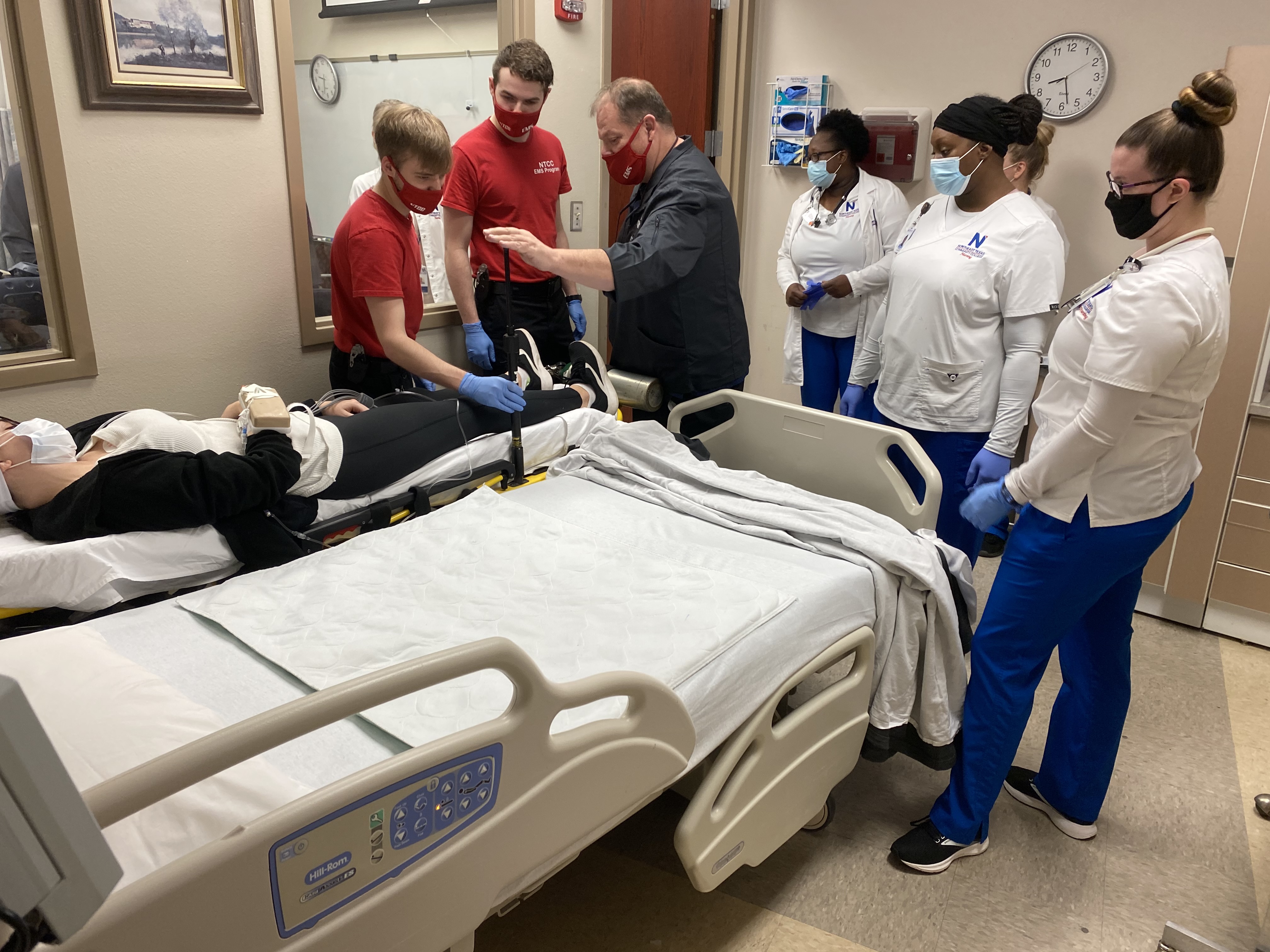 student participating in simulation