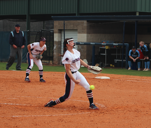Pictured: Braylynn Henderson pitched game one for the win. 
