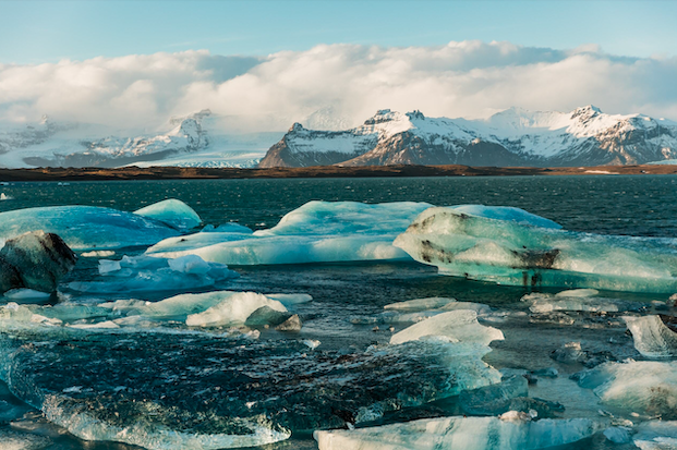 icy mountain scene