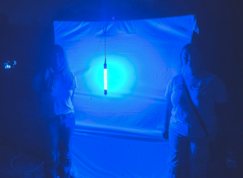 girls in black light
