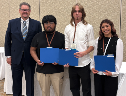 Students with director