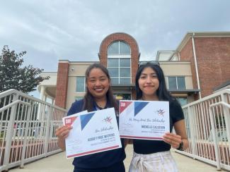 girls with certificates at Texas Honors Institute