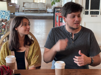 students drinking coffee