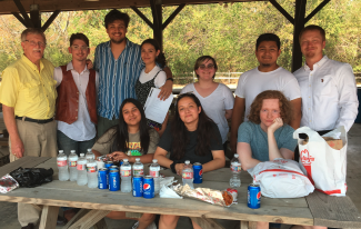 group at picnic table