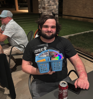 student with gift