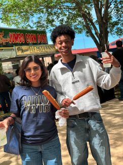 students with carnival food