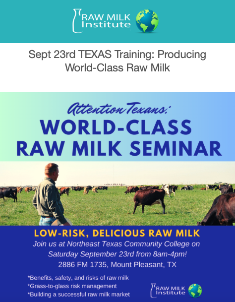 raw milk seminar flyer
