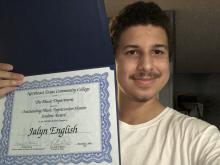 Jalyn with certificate