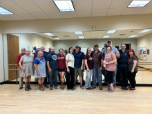 country dance class participants