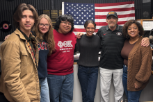 students at radio station