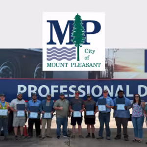 Eight City of Mount Pleasant employees complete CDL training at NTCC