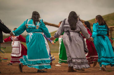 native American women dancing