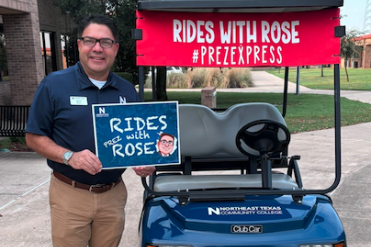 Dr. Rose with golf cart