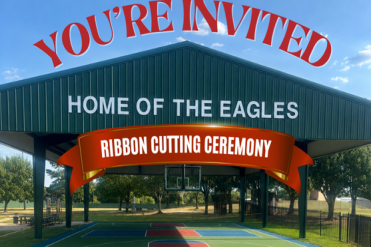 athletic complex ribbon cutting graphic