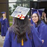 girl with decorated graduation hat