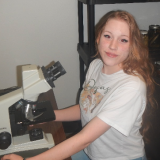 Tresidder at microscope