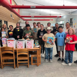 skd with kids at library