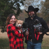 Cali Davis with husband and dogs