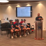 Andy Morgan presenting student spotlight