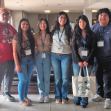 biology students at conference