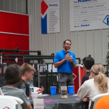 Jeffrey Crabb addressing students